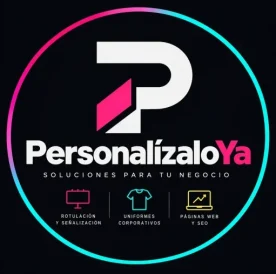 Logotipo de PersonalízaloYa, soluciones para tu negocio: rotulación y señalización, uniformes corporativos, páginas web y SEO